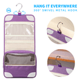 thumbnail image 7 of Vorspack Toiletry Bag for Women, Large Cosmetic Bag with Metal Swivel Hook, Hanging Travel Toiletry Bag for Men Girls, Purple, 7 of 7