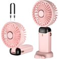 thumbnail image 4 of Ventilador portátil ZHAOCHENG mini recargable por USB color rosa 5 velocidades batería 3000 mAh, 4 of 5
