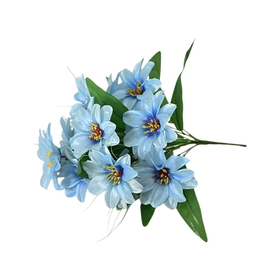 Light Blue Artificial Passion Flower 12 Heads Silk Faux Stem For Home Table Vase Wedding Centerpiece Light Blue