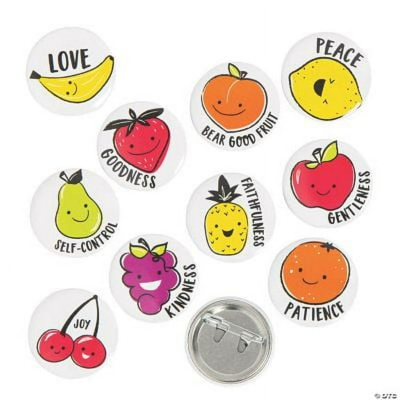 Mini Fruit of the Spirit Buttons - 48 Pc., Birthday, Jewelry, 48 Pieces