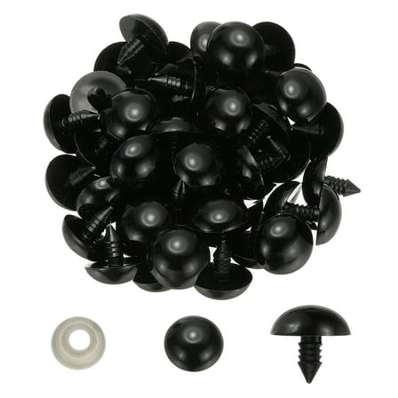 Uxcell 20mm Safety Eyes, 100 Set Plastic Craft Eyes with Washers for Stuffed Animals DIY Craft
