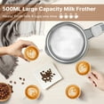 HadinEEon Milk Frother,500ml Electric Milk Steamer, Automatic Hot or