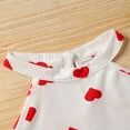 thumbnail image 3 of ZEHJUHAN Toddler Girl's 2-Piece Set Halter Neck Heart Print Sleeveless Top & Solid Color Flare Pants Cute Summer Outfit White，4Y, 3 of 8