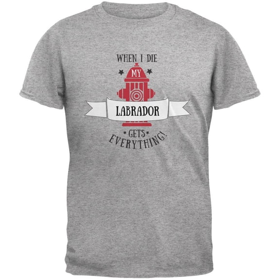 Funny When I Die Labrador Heather Grey Adult T-Shirt - 2X-Large