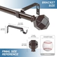 thumbnail image 3 of Urbanest Adjustable Single Curtain Rod Set Mason Finials – 3/4-Inch Diameter, With Bronze Rod, 28–48 Inches, 3 of 6
