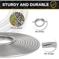 thumbnail image 3 of Metal Garden Hose Water Hose 100ft Heavy Duty Stainless Steel Water Pipe with Sprayer & Nozzle Flexible Lightweight Hose No Kink Pet Proof Hose for Yard, Outdoors, Rv, 3 of 6