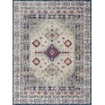 thumbnail image 2 of Hauteloom Tigris Collection Barley Bohemian Rustic Living Room Bedroom Area Rug - Vintage Distressed - Turkish Farmhouse Southwestern Aztec Pattern - Off White, Yellow, Orange - 6'7" x 9', 2 of 7