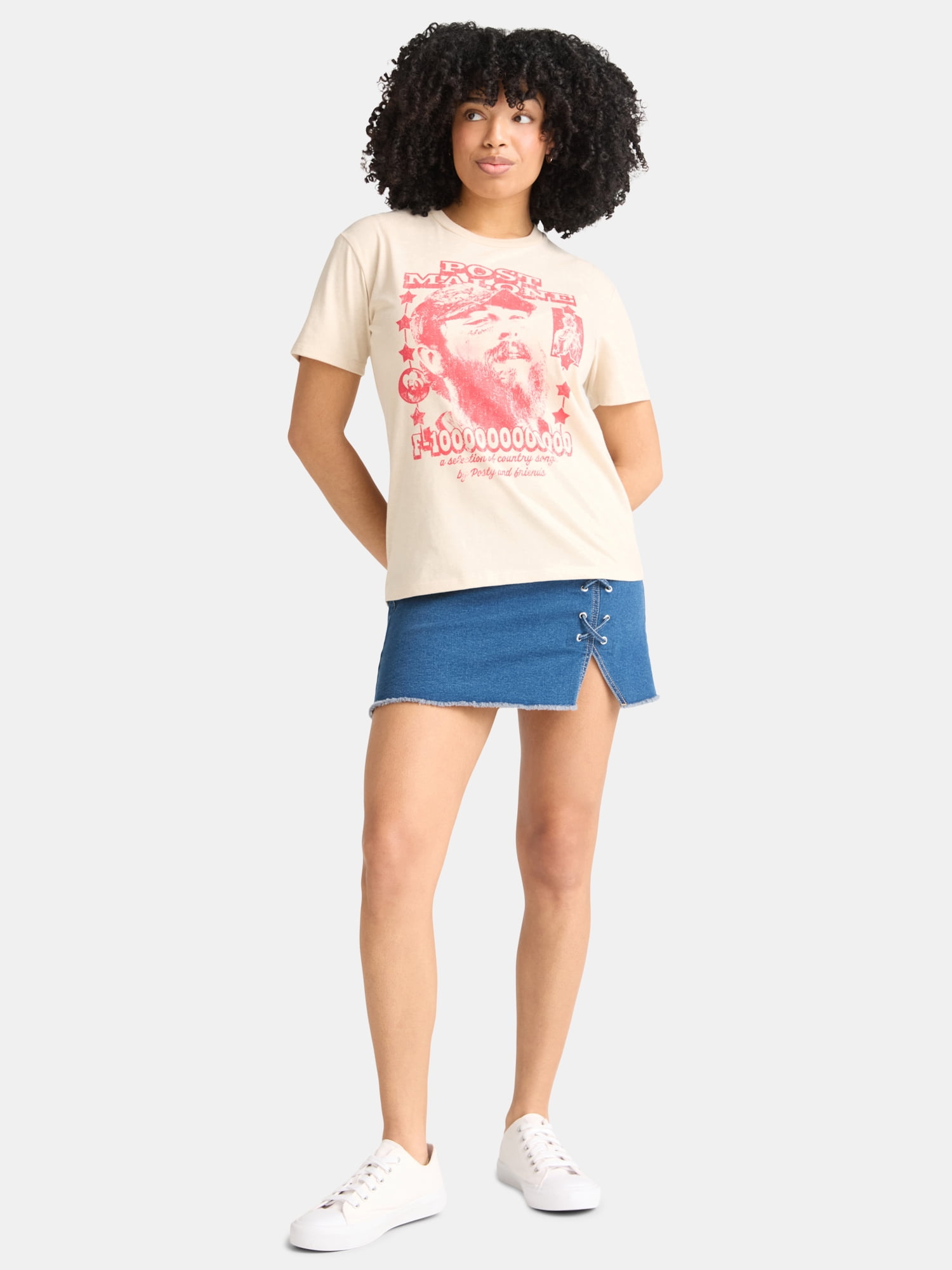 Post Malone Women's Graphic Band Tee with Short Sleeves, Sizes XXS-XXL