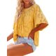thumbnail image 3 of VISgogo, camisetas de gasa de verano para mujer, camisetas de manga corta acampanadas informales holgadas de encaje de Color sólido, ropa de calle para el día a día VISgogo  moda, 3 of 7