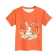 thumbnail image 5 of Blusas y camisas de manga corta con cuello redondo Camiseta estampada de manga corta de Pascua para niños Cuello redondo Manga corta Casual Versátil Para niñas Niños Top de poliéster, 5 of 5