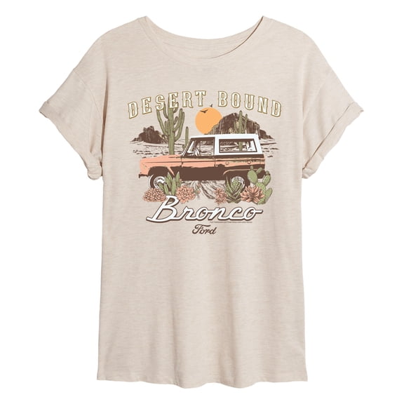 Ford - Desert Bronco - Juniors Oversized Graphic T-Shirt