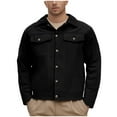 thumbnail image 3 of BiZtdJrK Shirt Jacket for Men Twill Casual Button Down Shirts Western Cowboy Work Shirt Lightweight Shacket with Pockets Black XL, 3 of 10