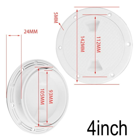 4" 6" 8" White Round Non Slip Inspection Hatch w/Detachable Cover for Marine