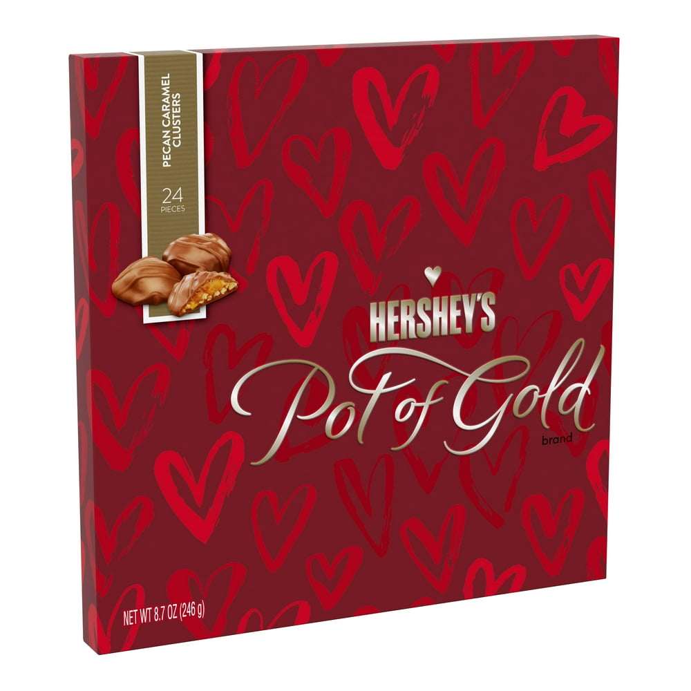 HERSHEY'S, POT OF GOLD, Pecan Caramel Cluster Candy, Valentine's Day, 8