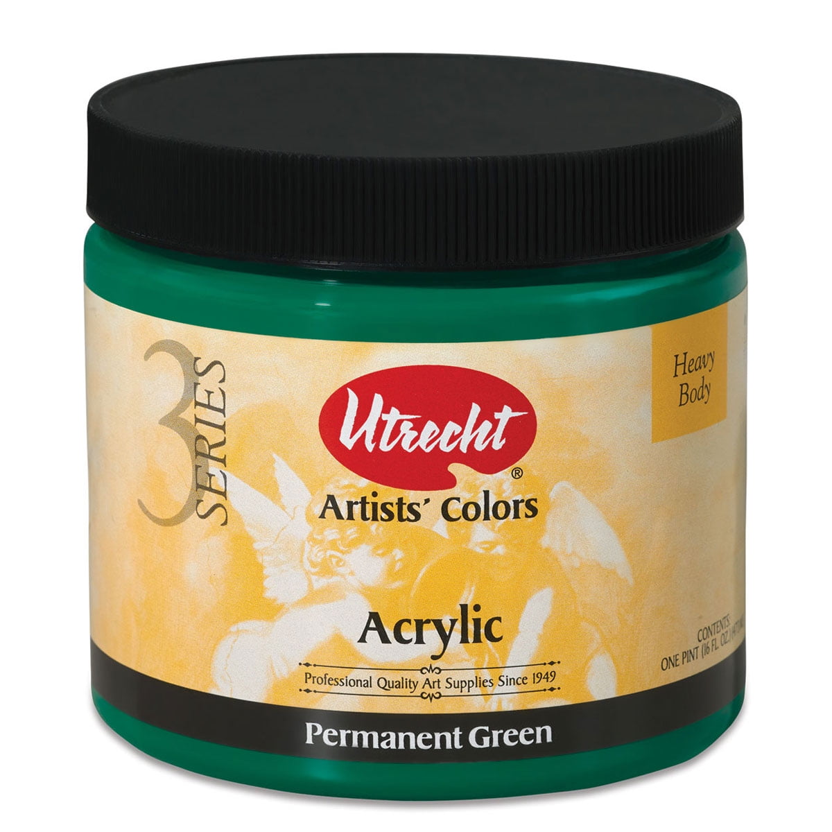 Utrecht Artists' Acrylic Paint - Permanent Green, Pint