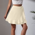 thumbnail image 4 of BUIGTTKLOP Mini Skirts for Women Wrap Short Skirt High Waisted Beach A Line Skirt Soft Casual Ruffle Cute Skirts, 4 of 6