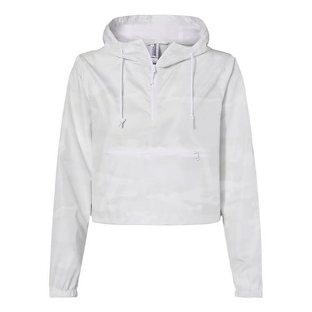 Independent Trading Co. - New - MmF - Women's Lightweight Quarter-Zip Pullover Crop Windbreaker