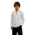 thumbnail image 4 of LYHaoo Boys Long Sleeve Shirt Kids Classic Lace up Theme Tops(11-12 Years), 4 of 7