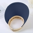 thumbnail image 4 of HJYCHN Women's Men's Woven Sliding Sun Visor Adjustable Sports Summer Cap Sunshade Hat Navy One Size, 4 of 4