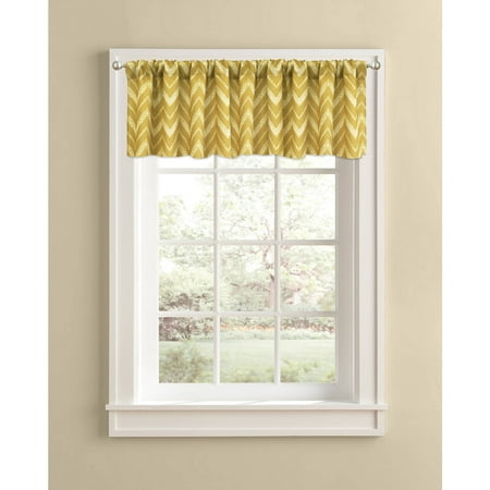 Better Homes Gardens Gold Chevron Valance Rod Pocket Walmart Com