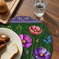 thumbnail image 3 of Spring Flowers Round 13 Inch Placemats Set of 2, Boho Botanical Budding Garden Florals HeatResistant Non Slip Place Mats for Dining Table, Wipeable Braided Kitchen Table Mats for Housewarming, 3 of 9