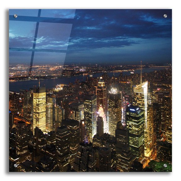 Epic Art 'NYC Times Square' by Nina Papiorek, Acrylic Glass Wall Art, 24"x24"