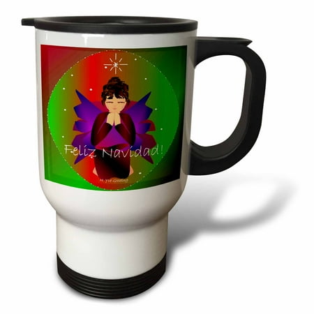 

Christmas Angel Baby Girl Praying With Feliz Navidad Christmas Text 14oz Stainless Steel Travel Mug tm-6956-1