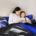 thumbnail image 5 of Feelyou Blue Oil Printing Queen Comforter Set, Modern Fashion Artwork Bedding Sets, Teen Kid Adult Reversible Bedding Comforter Set, Ultra Soft Home Decor, 3pcs, 5 of 8