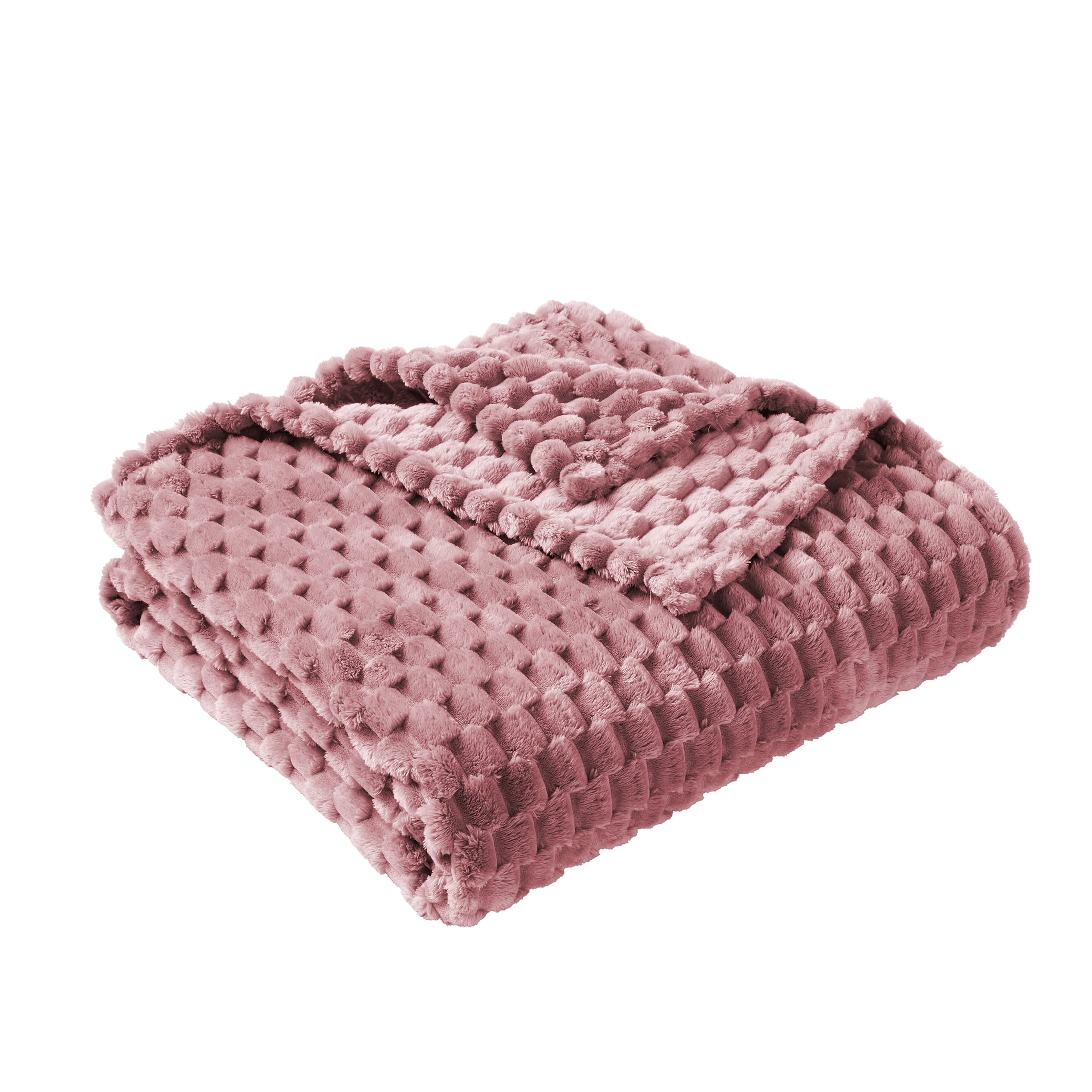 Better Homes & Gardens Textured Velvet Plush Oversized Throw Blanket, Violet Gem
