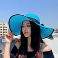 thumbnail image 2 of Women's Big Straw Wide Brim Beach Sun Hat - Floppy, Foldable, Roll-Up, Adjustable, Breathable, for Outdoor Activities, 2 of 4