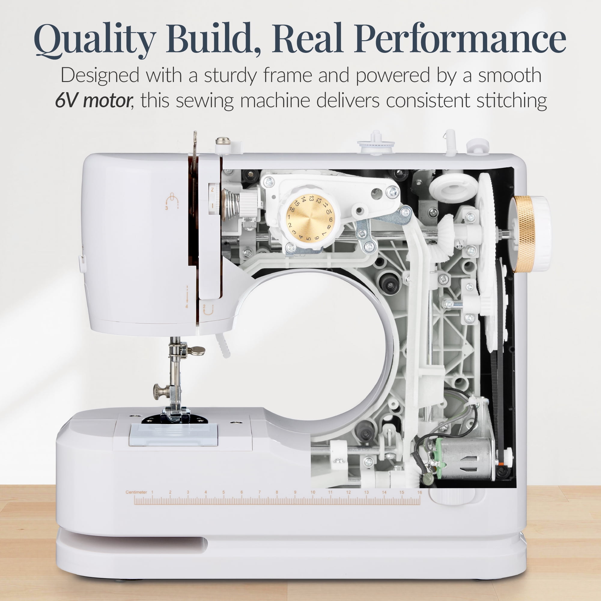 Best Choice Products 55-Piece Sewing Machine Kit for Beginners, w/ 16 Stitch Patterns, Double Stitching - White/Gold