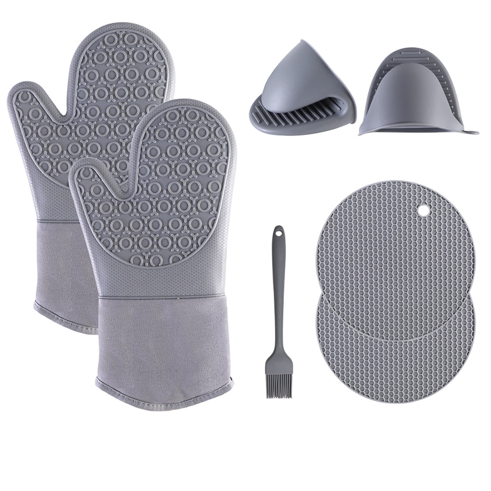 Heartdeco Heat Resistant Silicone Oven Gloves Mitts 7PCs Set | Shop Today. Get It Tomorrow - View #3