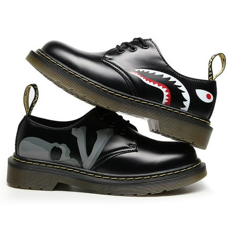 

BA_PE x MMJ joint Martin Shoes 1461 Low-top Genuine Leather British Style Short Boots Graffiti Men s and Women s Casual Leather Shoes 40