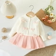 thumbnail image 2 of VNKIDY Girls Bow Cardigan Sweater Autumn Winter New Baby Fashion Knitted Coats Casual Sweater Dress Outfits Sets Birthday, 2 of 4