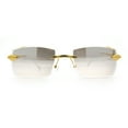 thumbnail image 5 of Serpent Snake Arm Rimless Rectangle Luxury Gangster Sunglasses Gold - Clear Mirror, 5 of 7