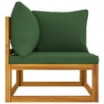 thumbnail image 4 of vidaXL Sectional Corner Sofa with Green Cushions Solid Wood Acacia, 4 of 7