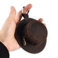 thumbnail image 5 of Men'S Genuine Leather Hat-Shaped Coin Purse - Compact Waist-Hanging Wallet with Zipper Closure, Brown, Perfect for Everyday Use, Everyday Wallet | Minimalist Wallet | Durable Leather Wallet, 5 of 15