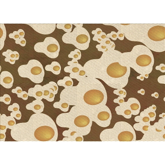 Ahgly Company Machine Washable Indoor Rectangle Transitional Khaki Gold Area Rugs, 3' x 5'