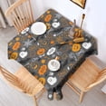 thumbnail image 2 of Autumn Halloween Scene Pattern Square Tablecloth,Waterproof Square Table Cover,Wipeable Spillproof Washable Table Cover for Home Kitchen Party Decor 52"x52"(132x132cm), 2 of 6