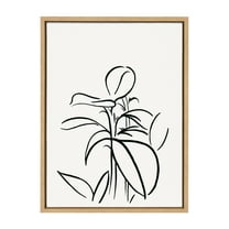 Kate and Laurel Sylvie Botanical Sketch Print No 1 Framed Canvas Wall Art by The Creative Bunch Studio, 18x24 Natural, Decorative Abstract Nature Art Print for Wall