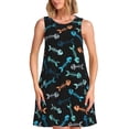 thumbnail image 1 of Fotbe Little Fish Skeleton Vestido de Verano sin Mangas para Mujer – Vestido Midi Línea A, Estilo Camiseta Floral, Vestido Playero Casual y Fluido, 1 of 7