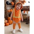 thumbnail image 3 of RUINIXCW Newborn Baby Boy Halloween Firefighter Costume Kids Infant Fall Winter Cosplay Outfit Warm Fleece Sleeveless Hooded Zip Romper Stocking Set, 3 of 10
