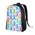 thumbnail image 3 of Single Side Full Backpack 16.1×11.8×4.5in Large Capacity Breathable Shoulder Belt Leisure Simple And Strong Bearing Capacity Cancer Awareness Ribbon Pattern - Ombré Flow, 3 of 8