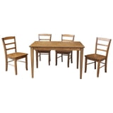 30" x 48" Dining Table with 4 Madrid Chairs in Pecan - Set of 5 ...