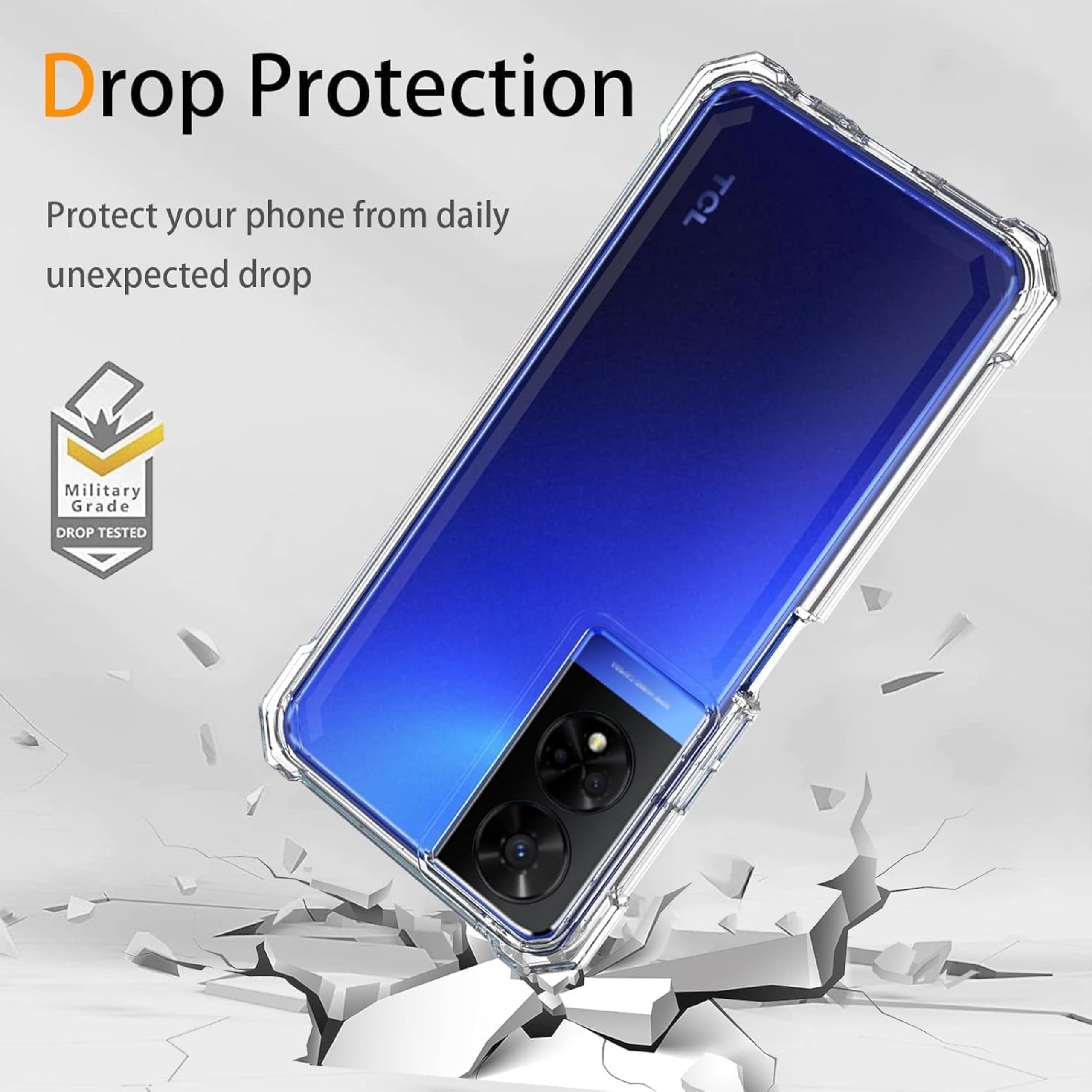 Xpression Phone Case For TCL K33 5G Full-Body Dual Layer Hybrid Case Slim, Drop-Proof TPU Hard PC, Durable Corner Front Bumper Protector Cover, Clear Transparent