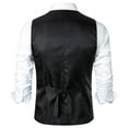 thumbnail image 5 of Hvyesh Men Suit Vest Stripe Double Breasted Business Dress Waistcoat Vest Slim Fit Wedding Stylish Tuxedo Vest V-Neck Sleeveless Dress Waistcoat, 5 of 5