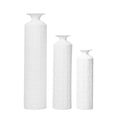 thumbnail image 5 of YIQMI Nestable Metal Floor Vase Set of 3 Textured White Tall Decorative Vases for Dried Flowers, 5 of 8
