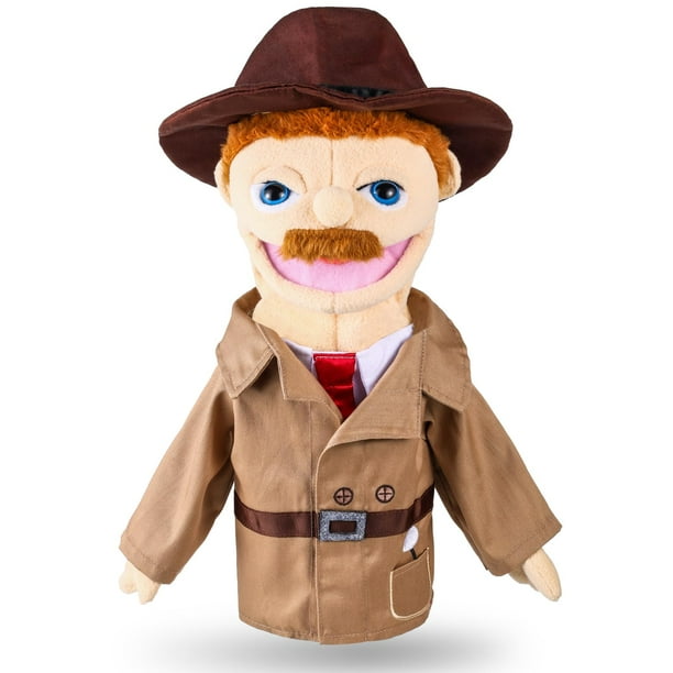 Juguete de peluche Hand Puppet ZJoey Detective, 36 cm, para contar historias