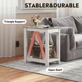 thumbnail image 5 of GALAXHERO Narrow End Table with Charging Station and Open Storage Shelf Sofa Side Table with 2 USB Ports and 2 Power Outlets, Slim Farmhouse End Table for Small Spaces, Bedroom, Living Room Greige, 5 of 8