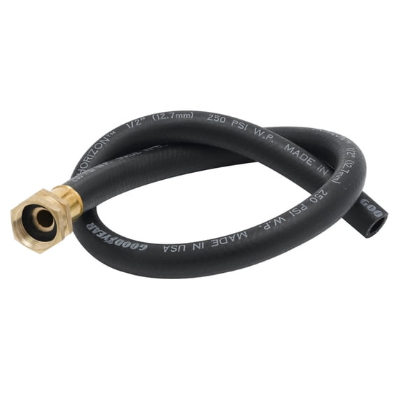 Hose, Reinforced PVC, 3 ft L, 3/4 Garden Hose Inlet, Plain Outlet
